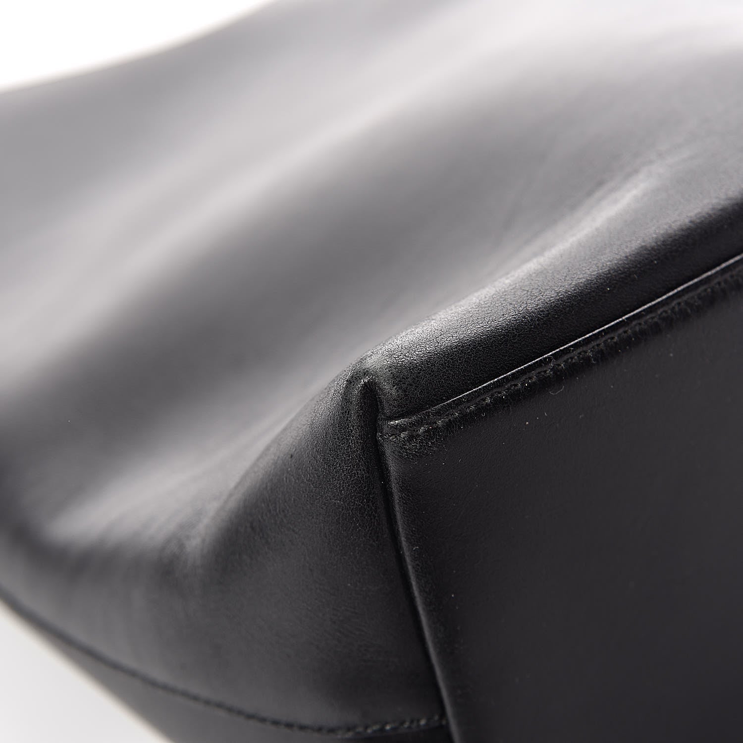 Gucci Smooth Calfskin Bamboo Handle Shoulder Bag Black 9 of 14