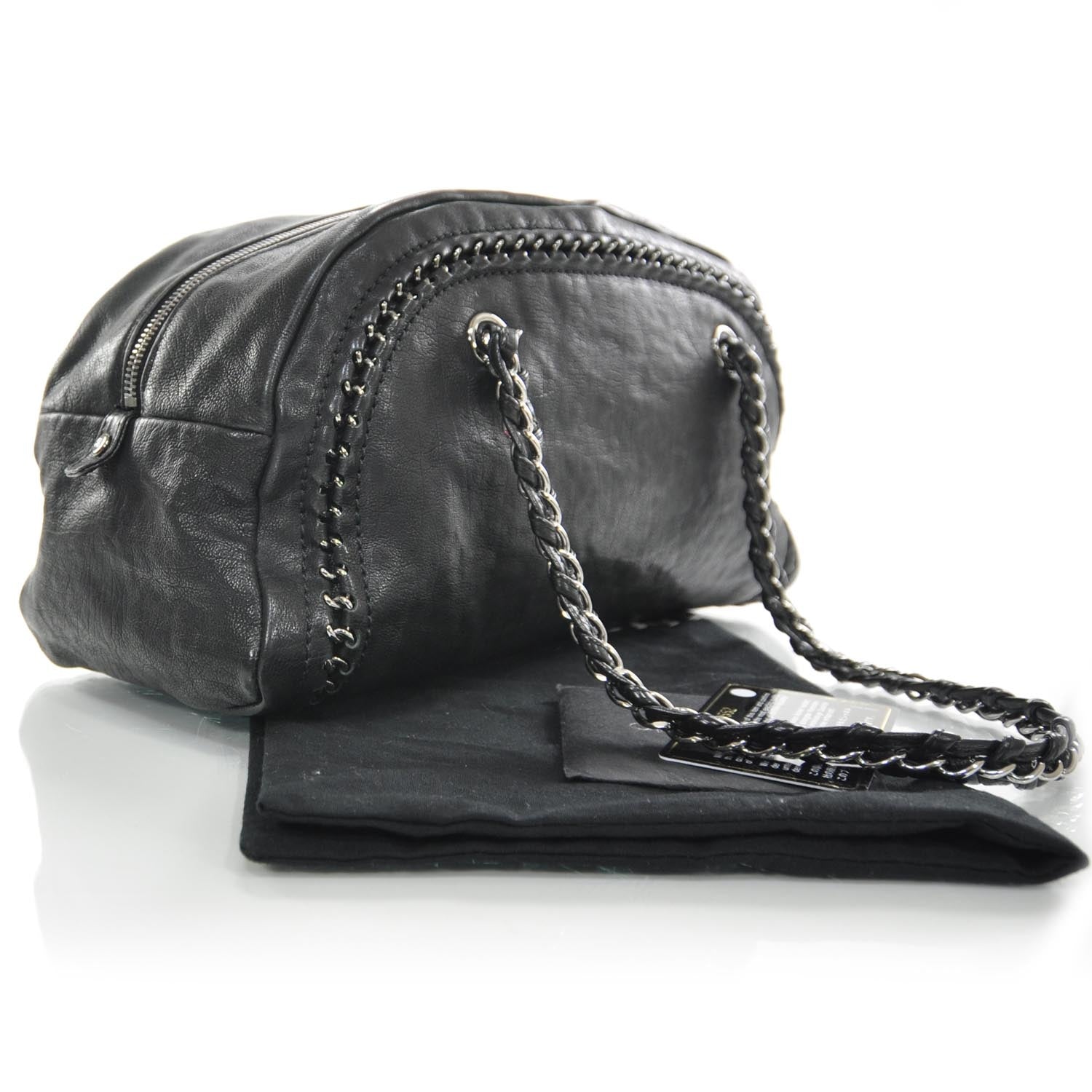 Chanel Leather Luxe Ligne Medium Bowler Black 3 of 9