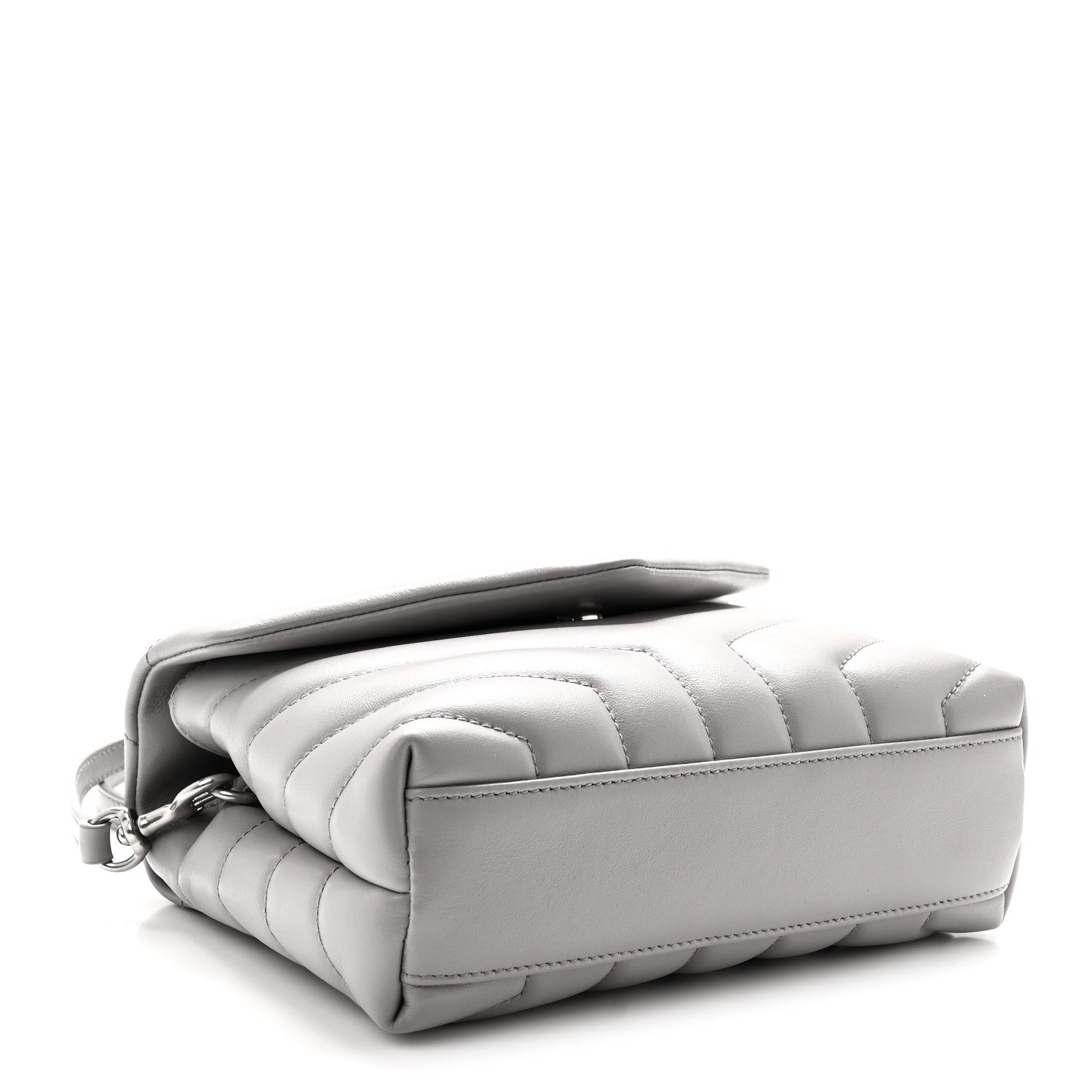 Saint Laurent Calfskin Y Quilted Monogram Toy Loulou Satchel Granite 4 of 10