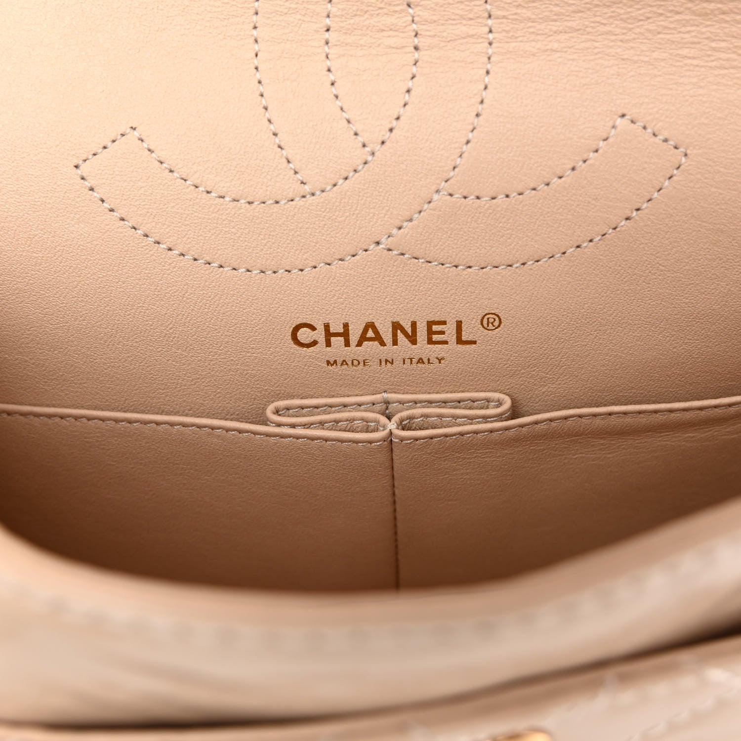 Chanel Patent Distressed Calfskin Quilted 2.55 Reissue 225 Flap Beige 6 of 13