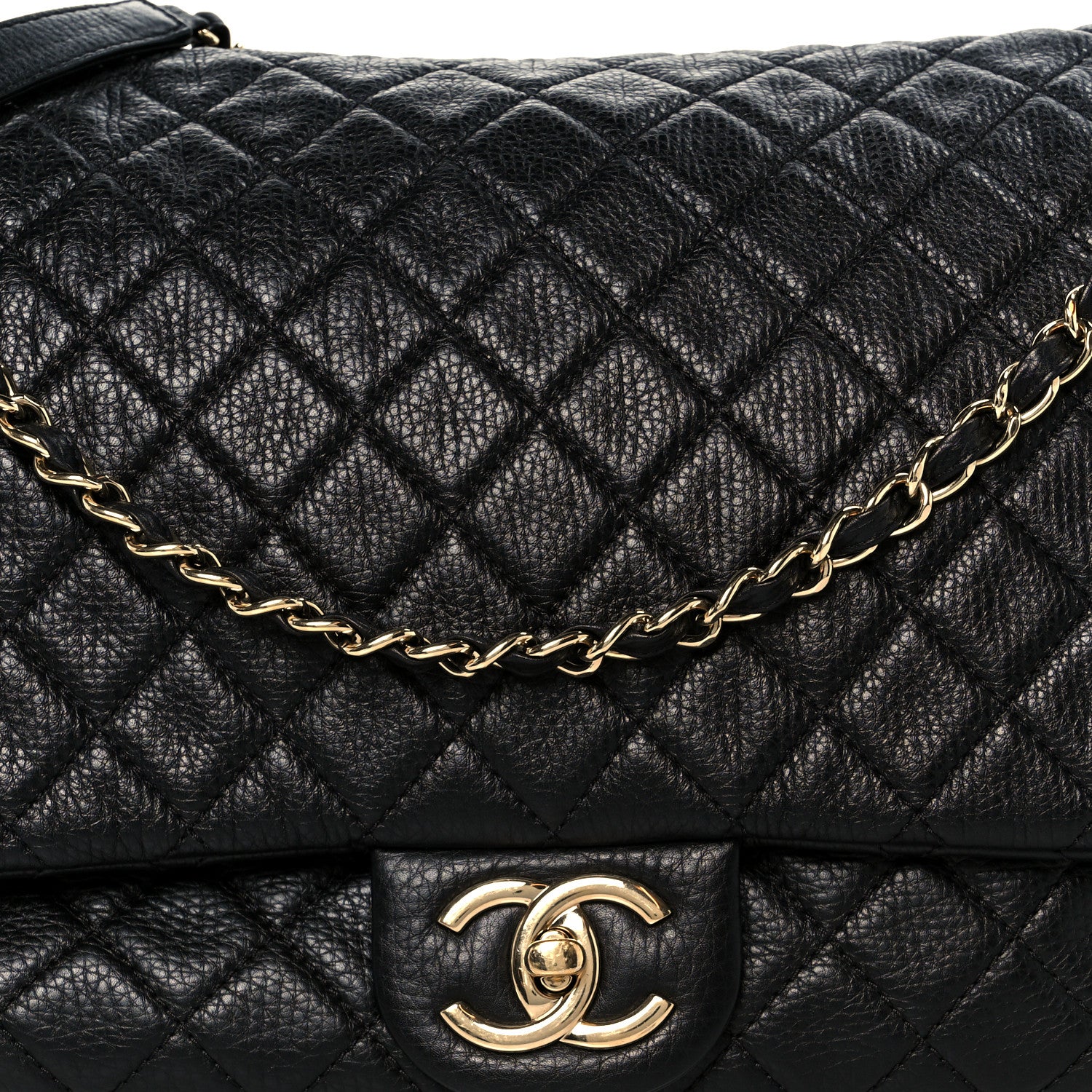 Chanel Calfskin Quilted XXL Travel Flap Bag Black 9 of 11