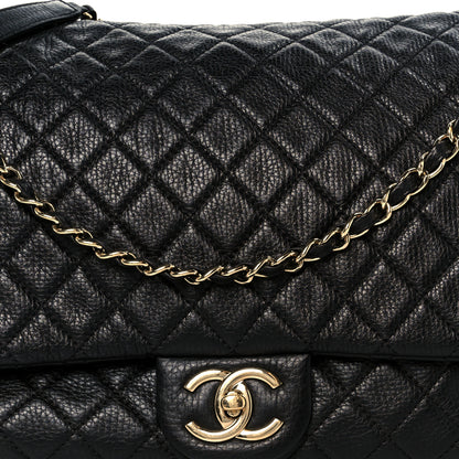 Chanel Calfskin Quilted XXL Travel Flap Bag Black 9 of 11