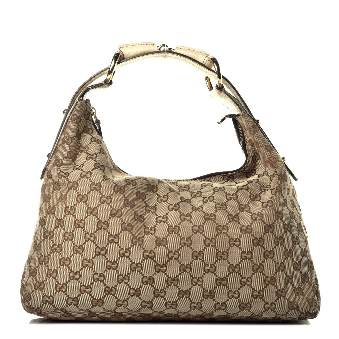 Monogram Medium Horsebit Chain Hobo Off White