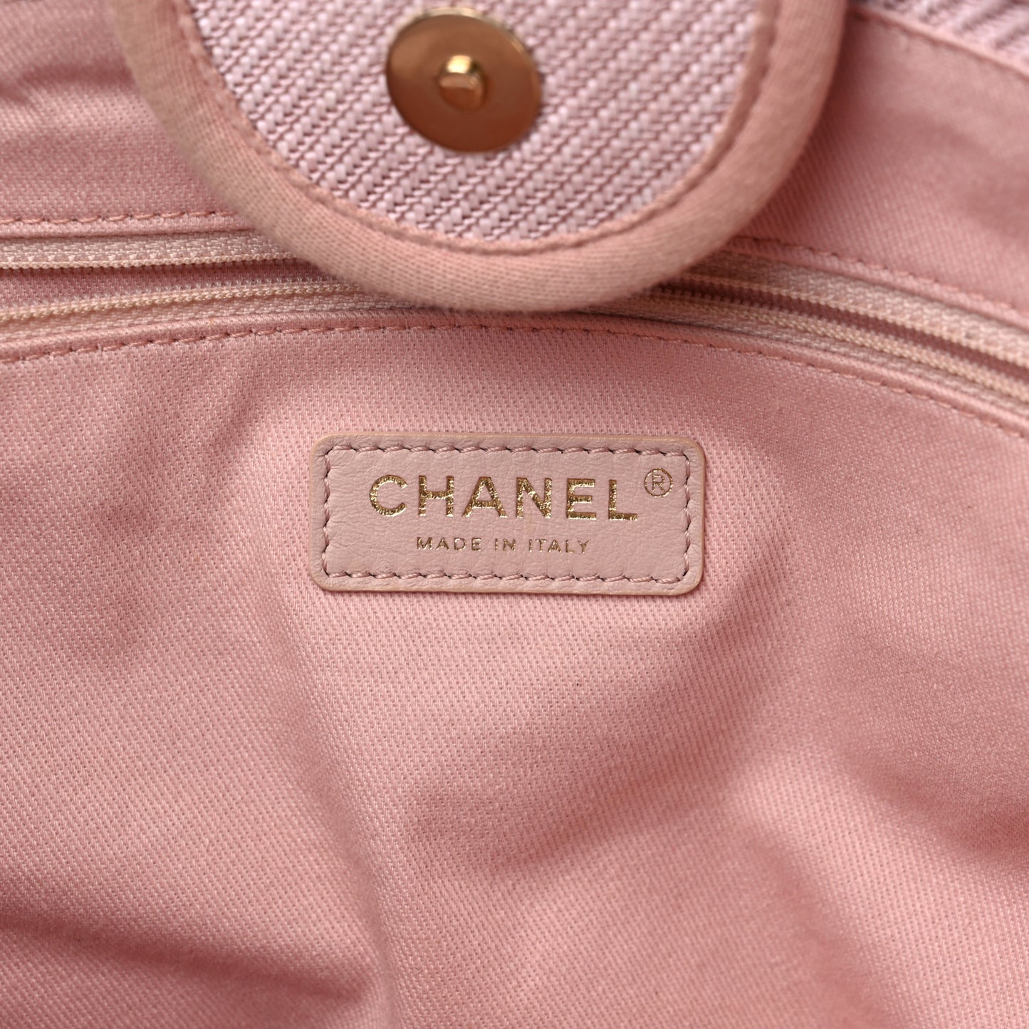 Mixed Fibers Calfskin Medium Deauville Tote Rose Pink