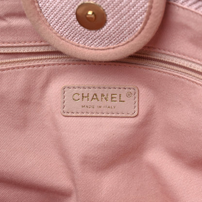 Chanel Mixed Fibers Calfskin Medium Deauville Tote Rose Pink 6 of 14