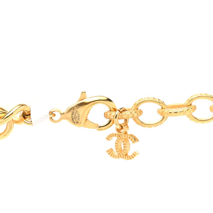 Chanel Metal CC Tags Pendant Choker Gold Pink 5 of 6