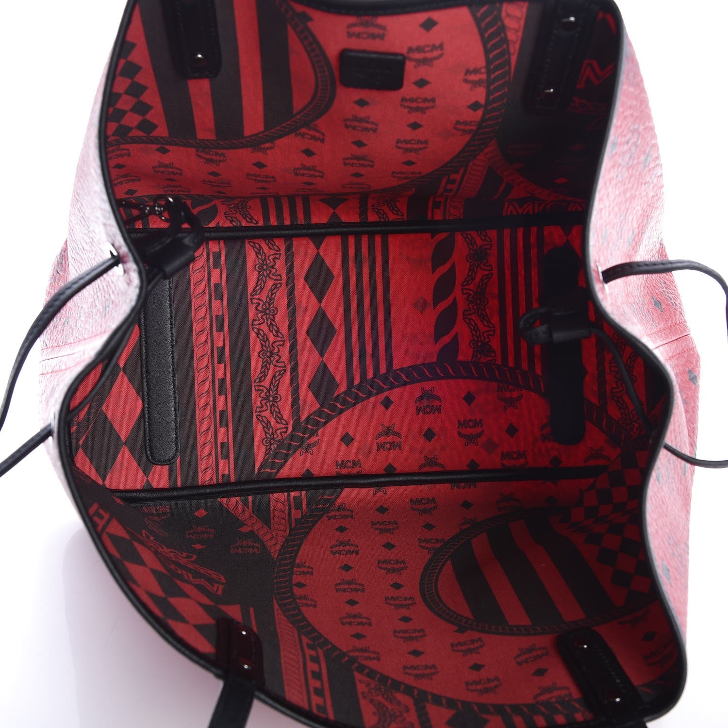 MCM Visetos Medium Reversible Shopper Tote Ruby Red 9 of 12