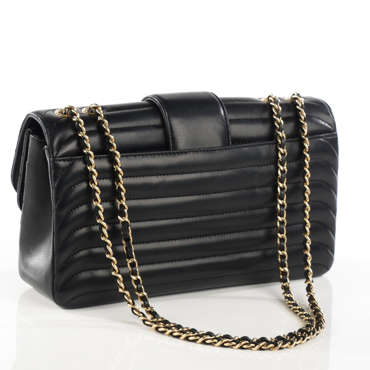 Chanel Lambskin Horizontal Quilted Medium Double Flap Black 3 of 8