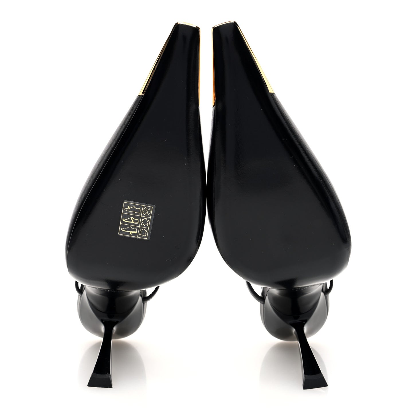 Calfskin Metallic Toe Slingback Strap Heels  39 Black