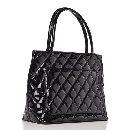 Chanel Patent Medallion Tote Black 3 of 13
