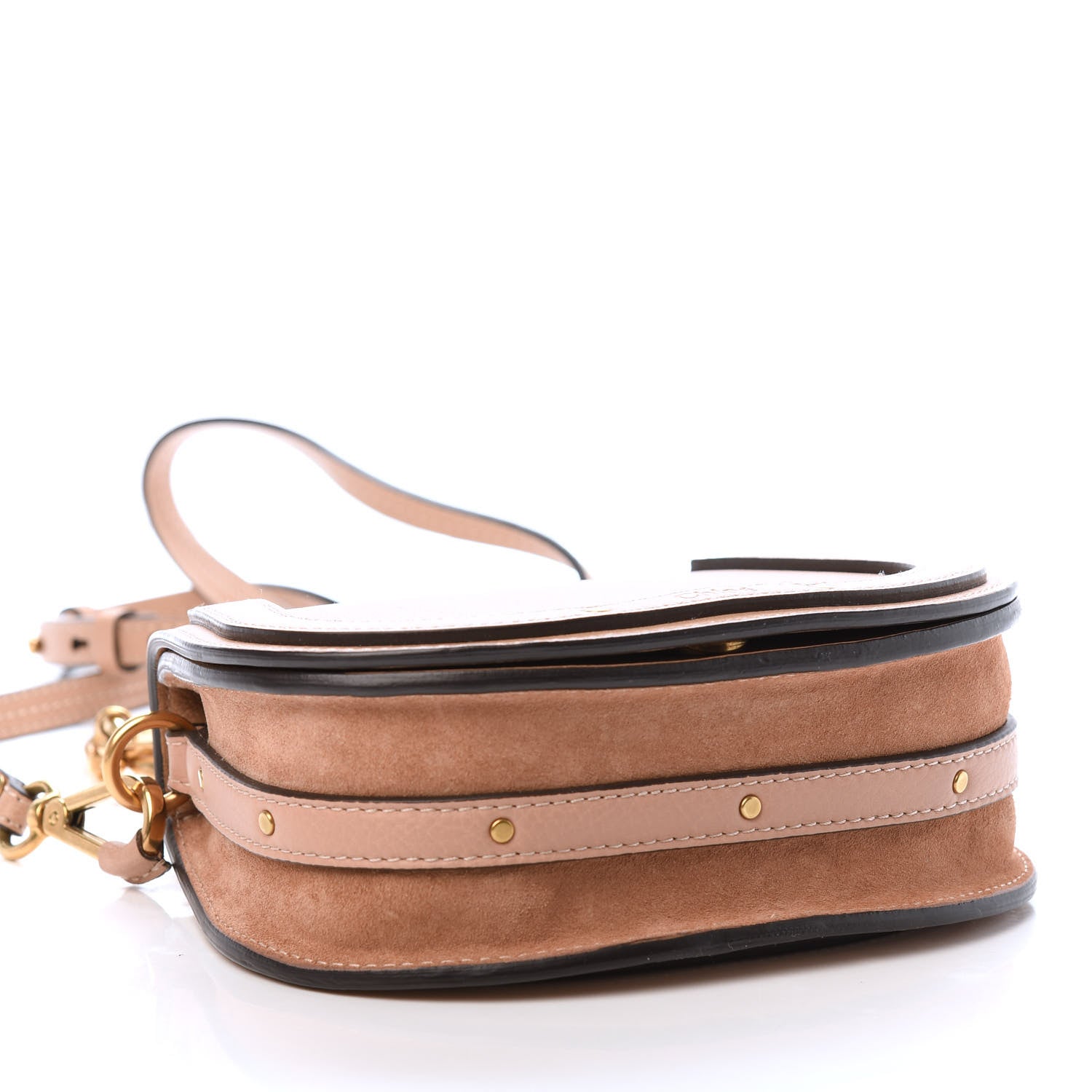 Chloe Calfskin Suede Small Nile Bracelet Bag Biscotti Beige 4 of 10