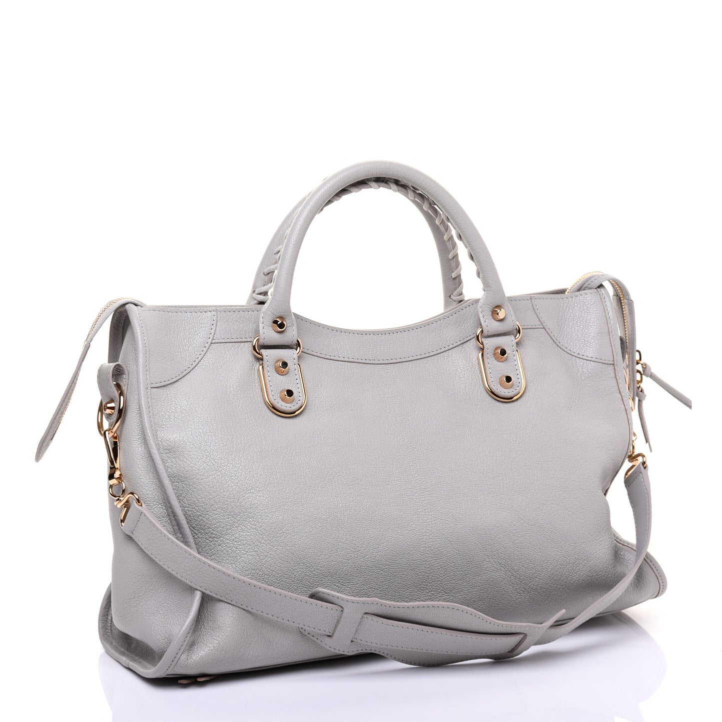 Chevre Gold Metallic Edge Hardware City Gris Glace