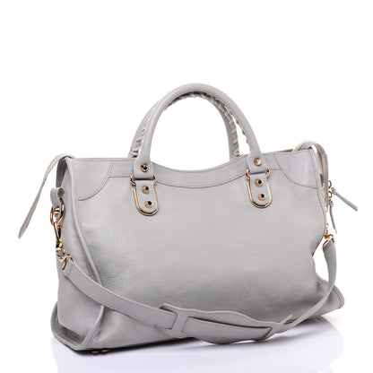 Balenciaga Chevre Gold Metallic Edge Hardware City Gris Glace 3 of 9
