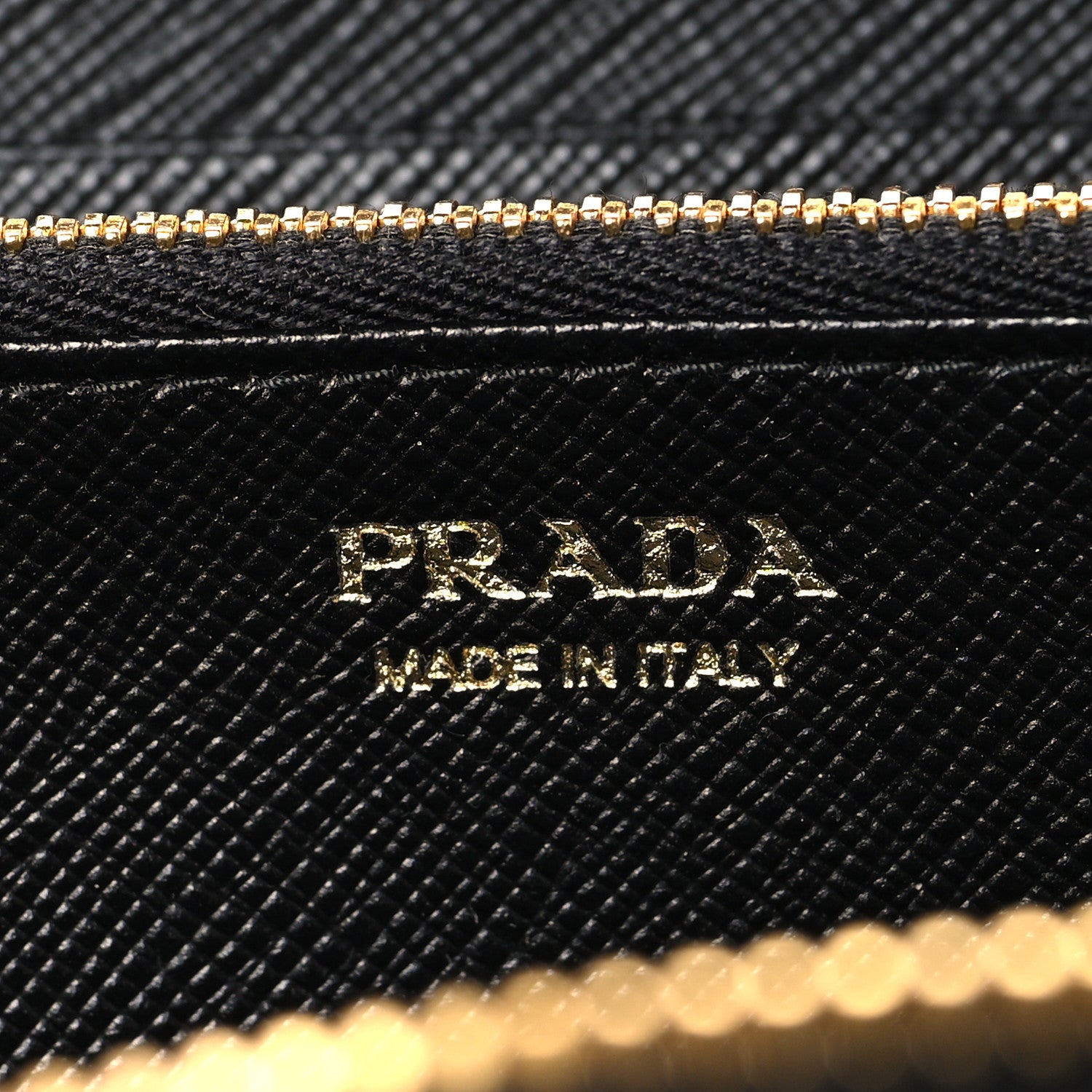 Prada Saffiano Metal Zip Around Wallet Black 6 of 7