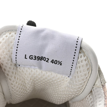 Chanel Suede Fabric Calfskin Womens CC Sneakers 40.5 Pink Grey White 8 of 9