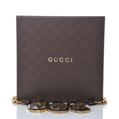Gucci Crystal Chain Necklace Gold 4 of 8