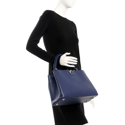 Louis Vuitton Taurillon Capucines MM Indigo 3 of 7