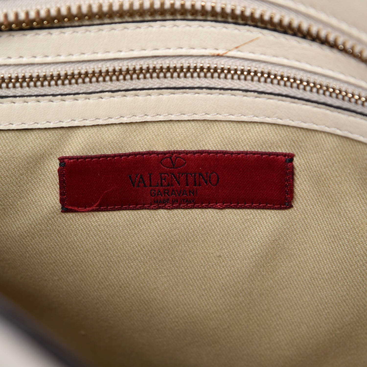 Valentino Garavani Vitello Rockstud Double Handle Tote Ivory 7 of 14