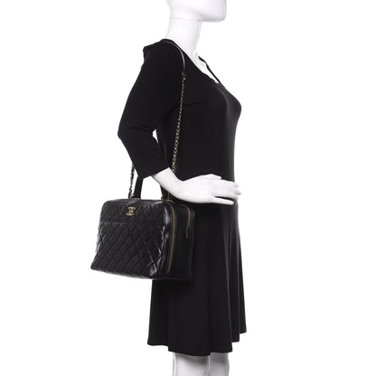 Chanel Lambskin Quilted Large Trendy CC Bowling Bag Black 2 of 9