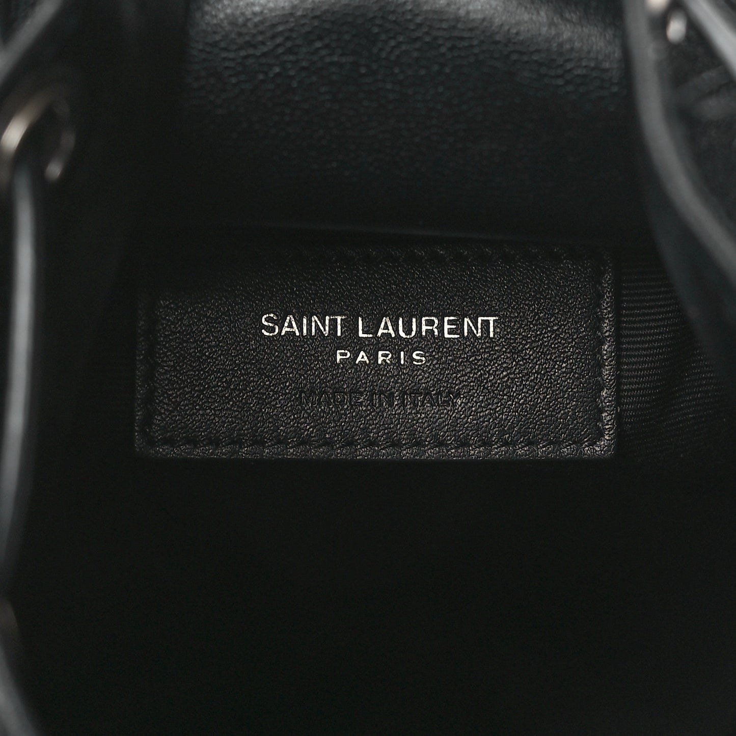 Smooth Calfskin Studded Small Bahia Drawstring Bucket Bag Black