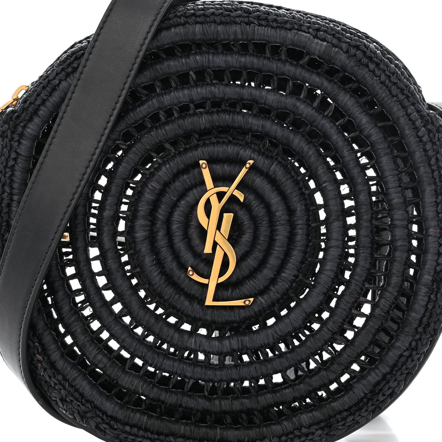Saint Laurent Raffia Sac Round Black 8 of 10