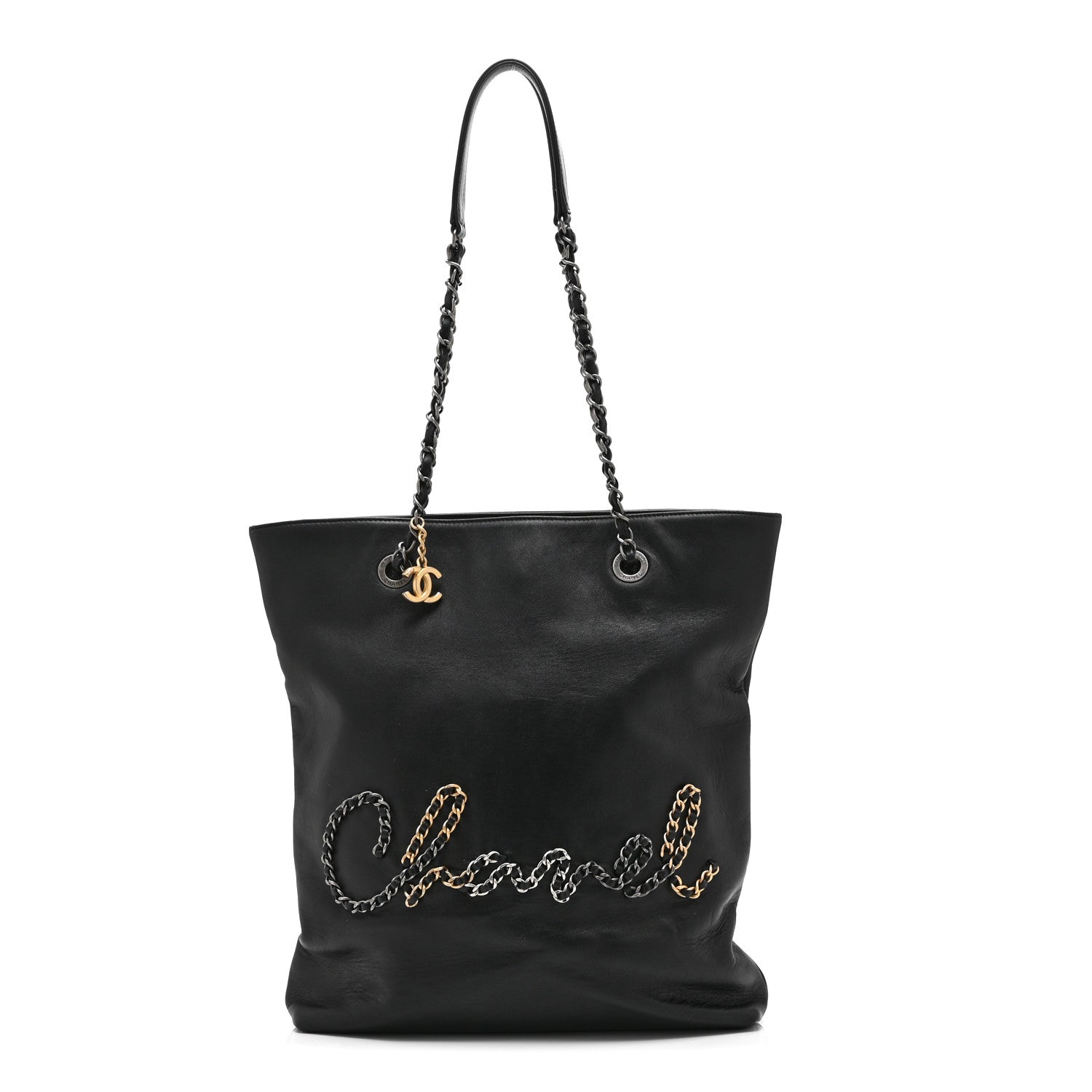 Chanel Calfskin Chain 20s Signature Tote Black 1 of 10