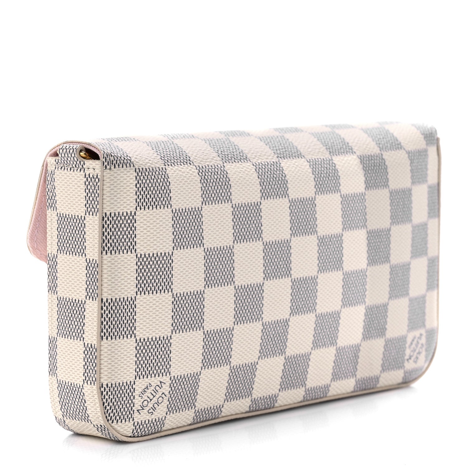Louis Vuitton Damier Azur Pochette Felicie Chain Wallet Rose Ballerine 4 of 12