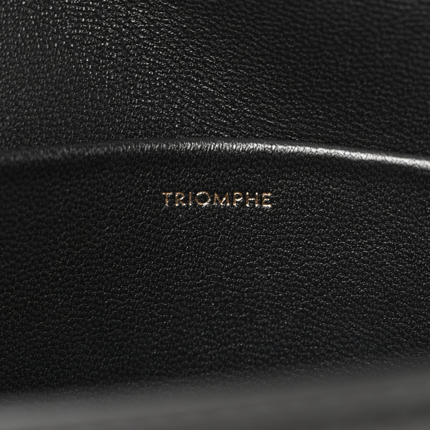 Shiny Calfskin Triomphe Shoulder Bag Black