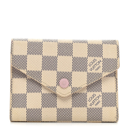Louis Vuitton Damier Azur Victorine Wallet Rose Ballerine 1 of 8