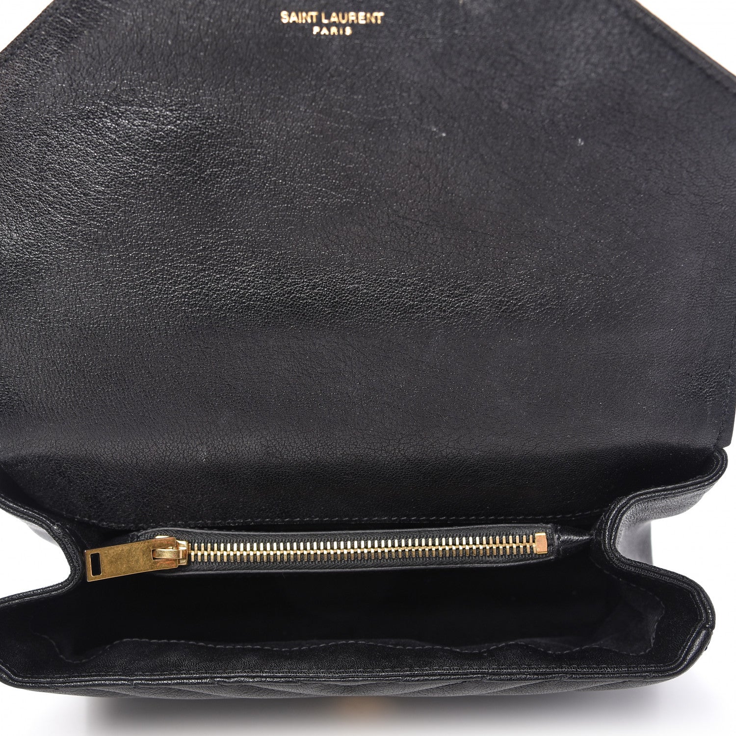 Saint Laurent Sheepskin Matelasse Chevron Monogram Medium College Bag Black 5 of 10