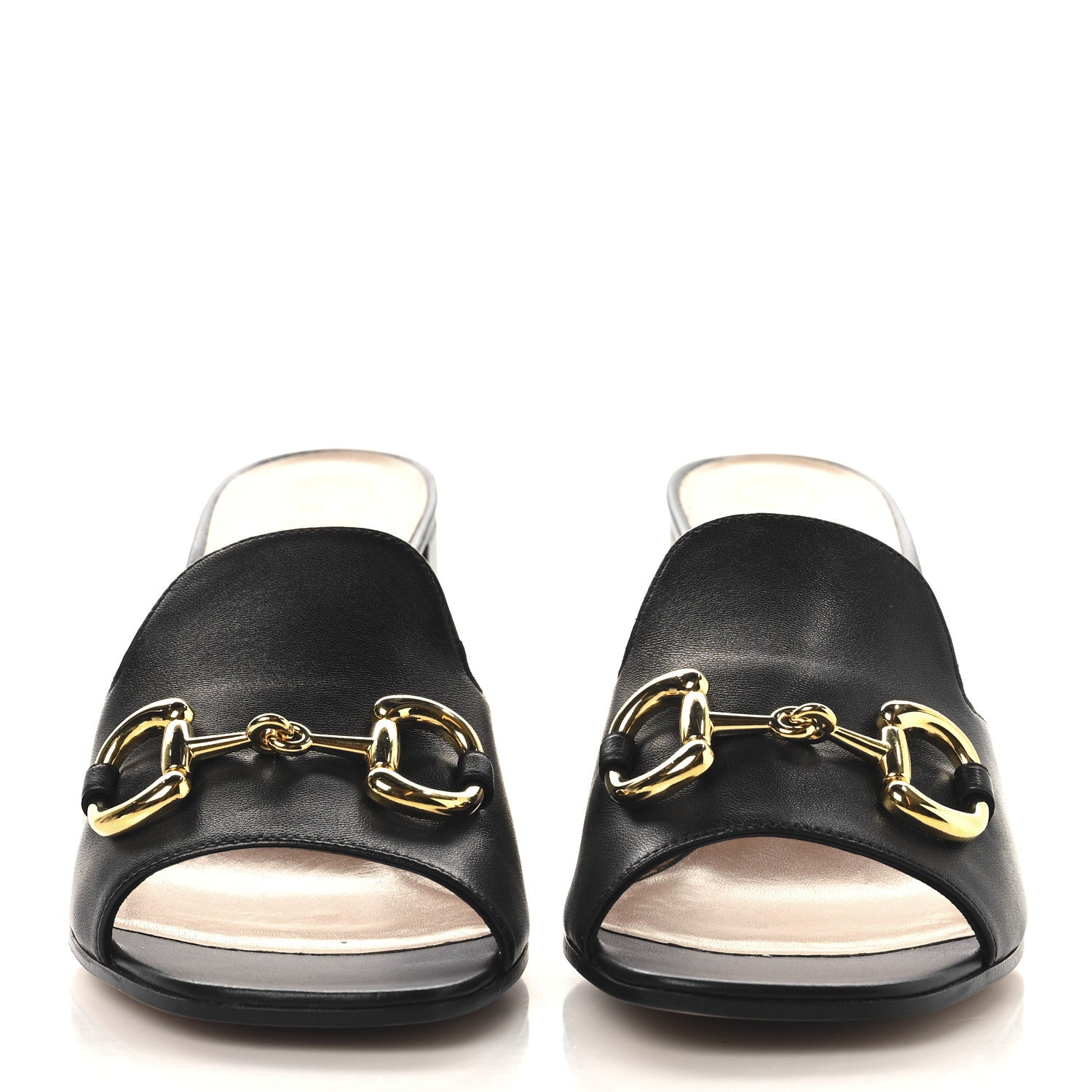 Gucci Nappa Horsebit 75mm Slide Sandals 41.5 Black 3 of 10
