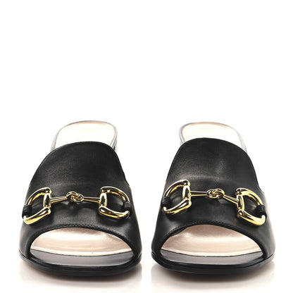 Gucci Nappa Horsebit 75mm Slide Sandals 41.5 Black 3 of 10