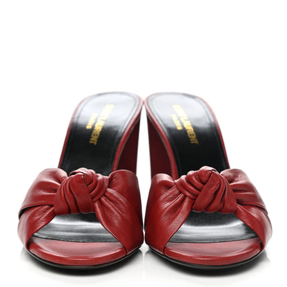 Saint Laurent Lambskin Bianca Mules 38.5 Red 2 of 9