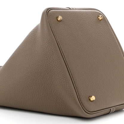 Hermes Taurillon Clemence Picotin Lock 22 MM Etoupe 9 of 11