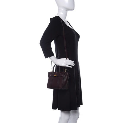 Mulberry Small Classic Grain Micro Bayswater Zip Tote Oxblood 2 of 9