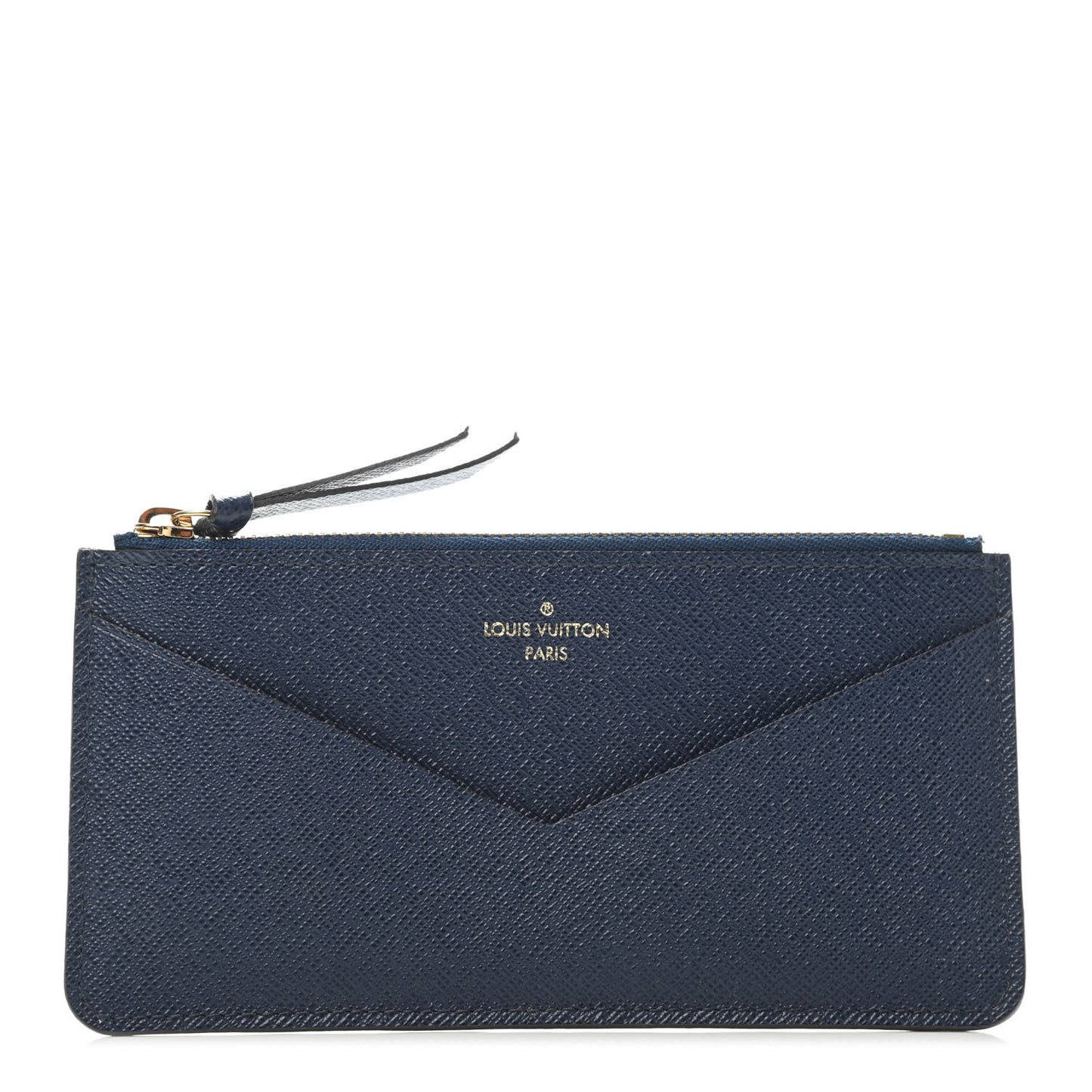 Calfskin Jeanne Wallet Zippered Insert Dark Blue