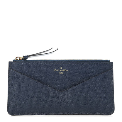 Louis Vuitton Calfskin Jeanne Wallet Zippered Insert Dark Blue 1 of 4