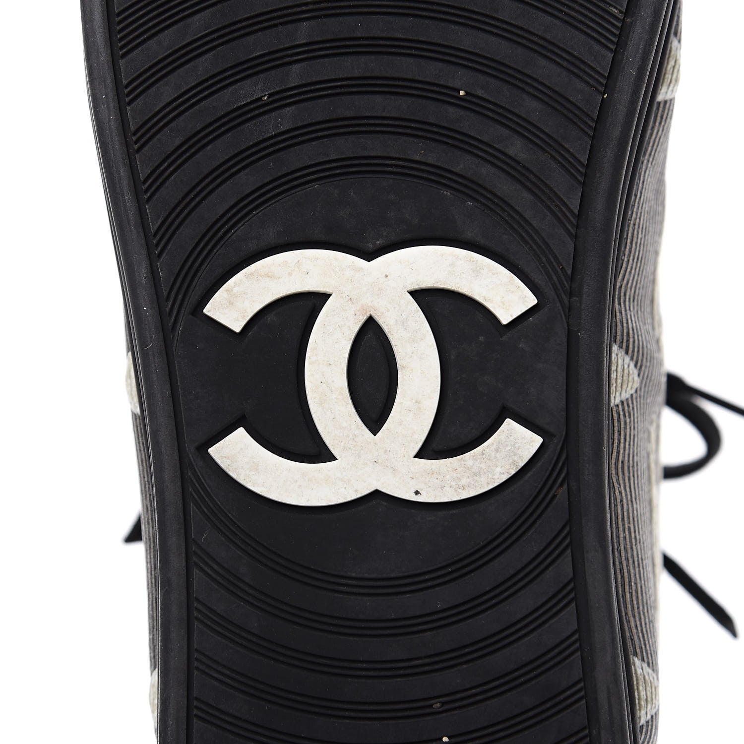 Chanel Suede Mens High Top Sneakers 43 Black Gold 8 of 14
