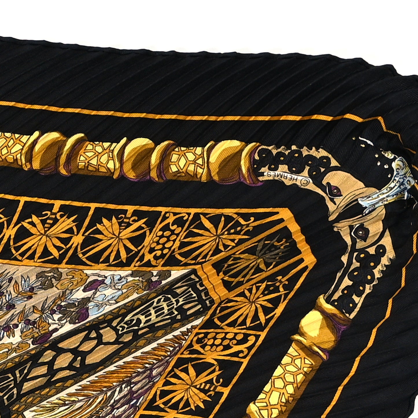 Silk Plisse Scarf 90
