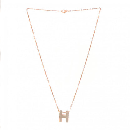 Hermes Lacquered Gold Pop H Pendant Necklace Marron Glace 3 of 6