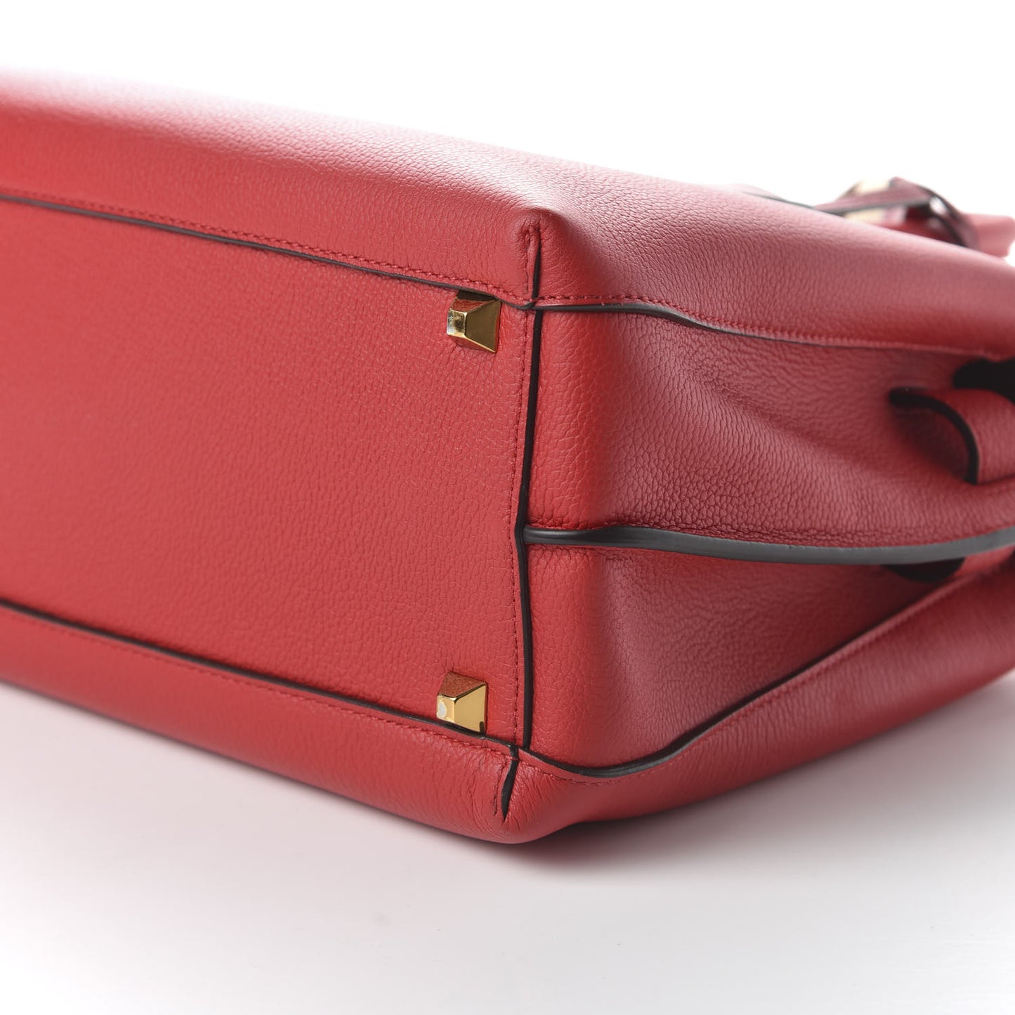 Grained Calfskin Medium Milla Tote Ruby Red
