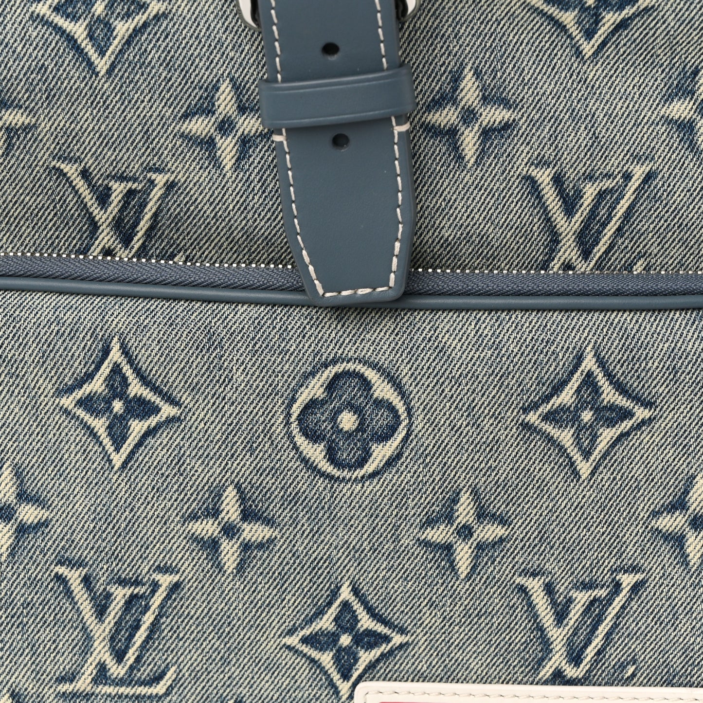 Monogram Denim Washed 3D Montsouris Backpack Blue