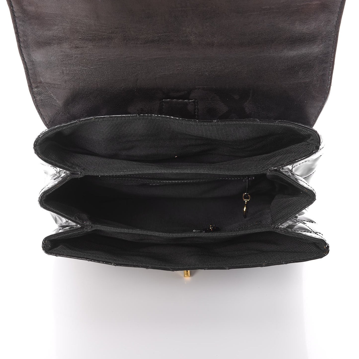 Patent Quilted Backpack Black