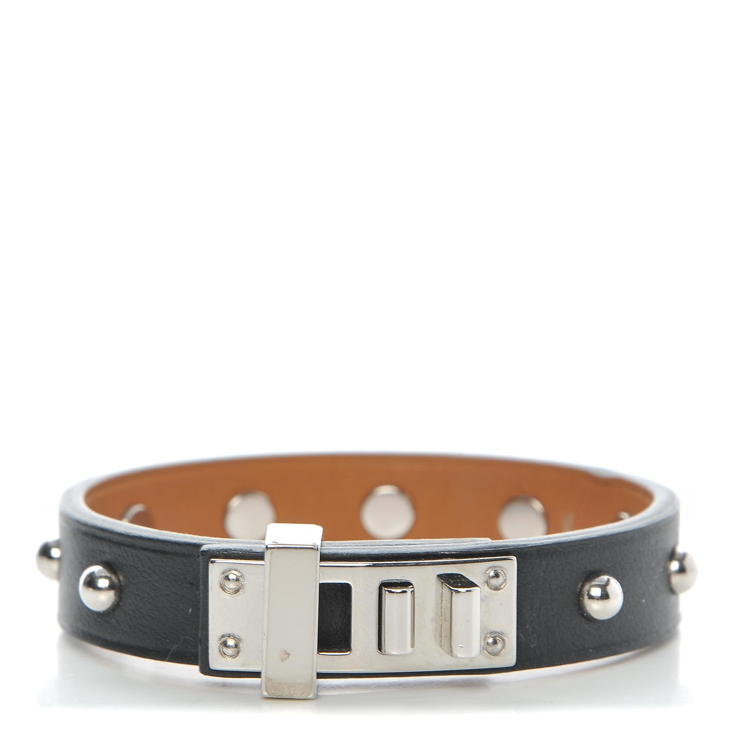 Hermes Swift Mini Dog Clous Ronds Bracelet T2 Black 1 of 8