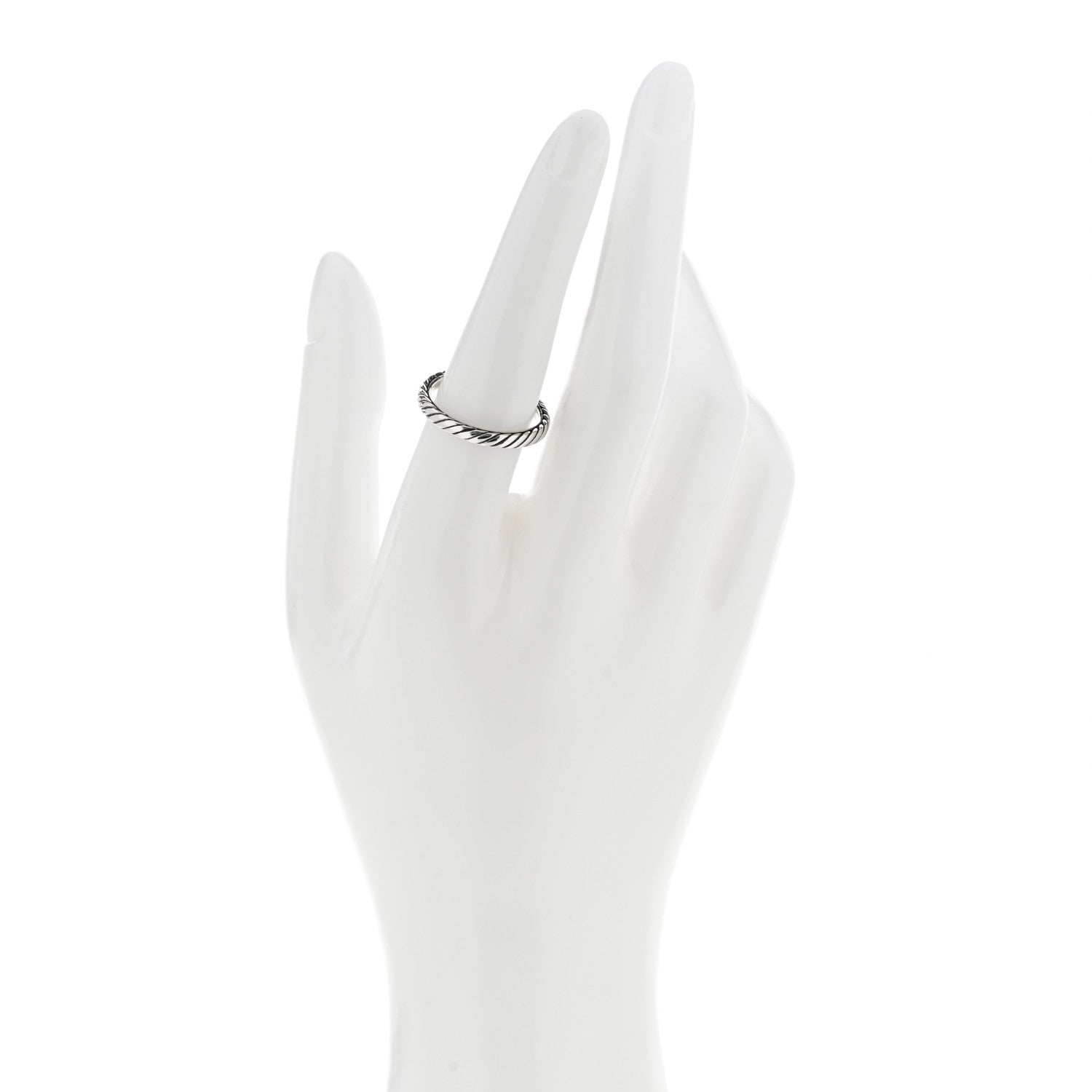 David Yurman Sterling Silver Stackable Cable Ring 54 7 2 of 4
