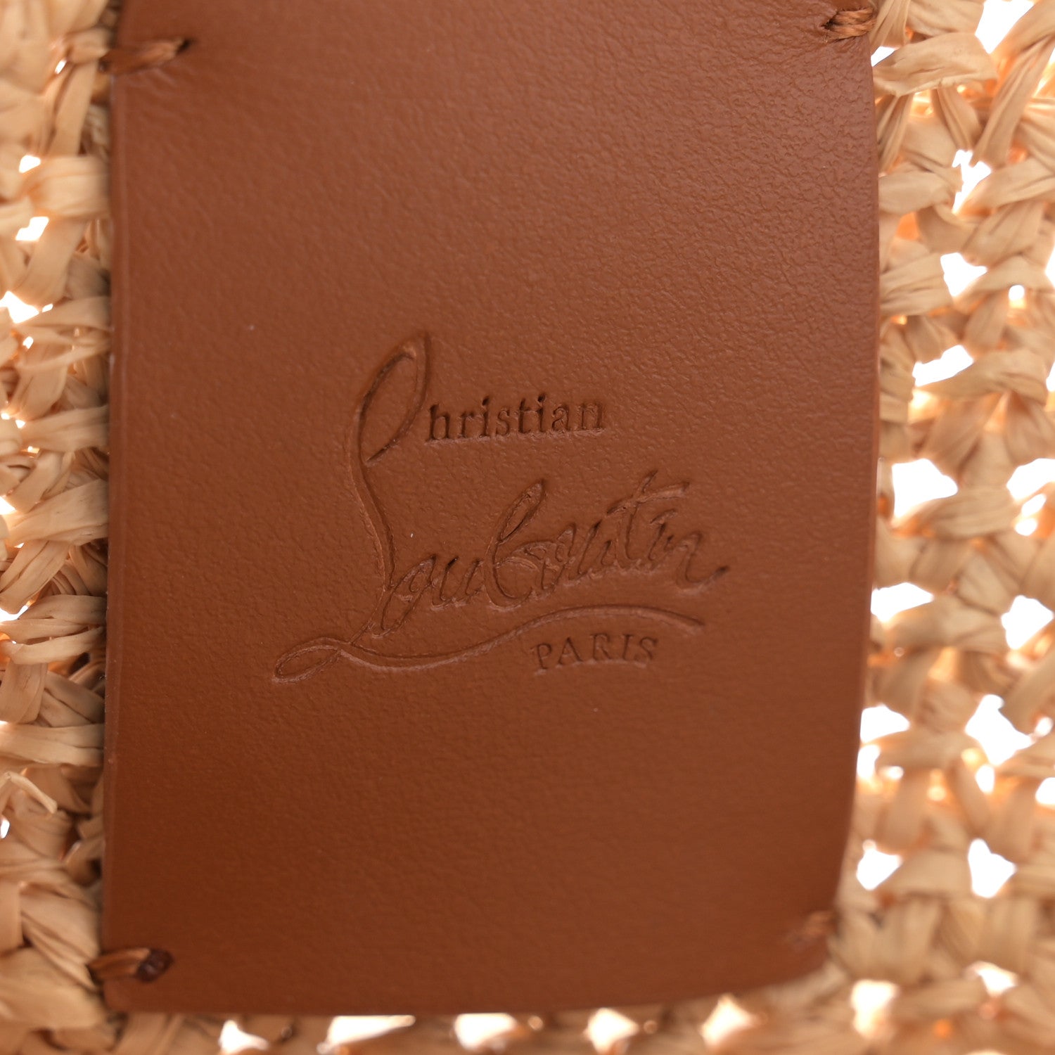 Christian Louboutin Raffia Calfskin Mini By My Side Tote Natural Cuoio 5 of 10