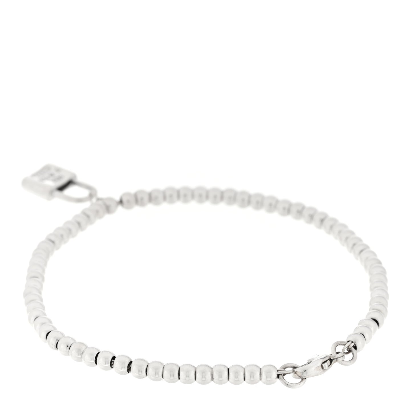 Sterling Silver 1837 Lock Charm Bead Bracelet