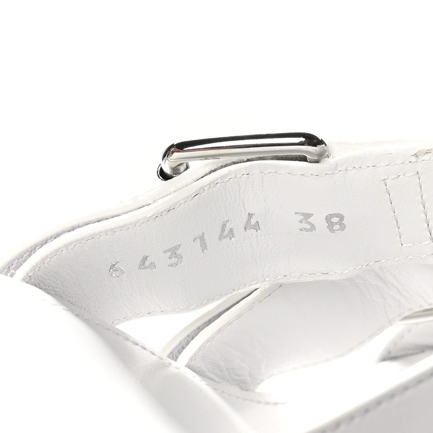Balenciaga Shiny Sheepskin Bluckle K 80mm Sandals 38 White 8 of 10