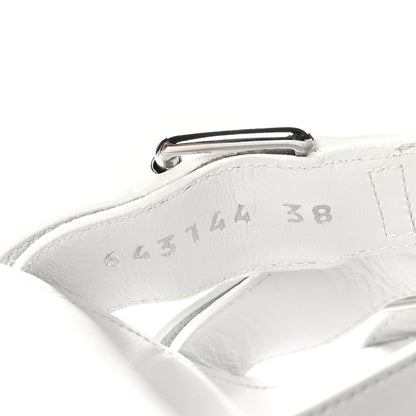 Balenciaga Shiny Sheepskin Bluckle K 80mm Sandals 38 White 8 of 10