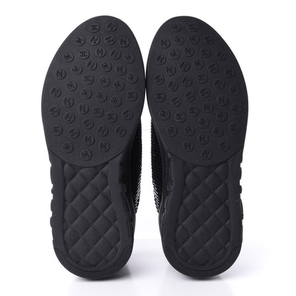 Chanel Sequin CC Sneakers 38.5 Black 6 of 10